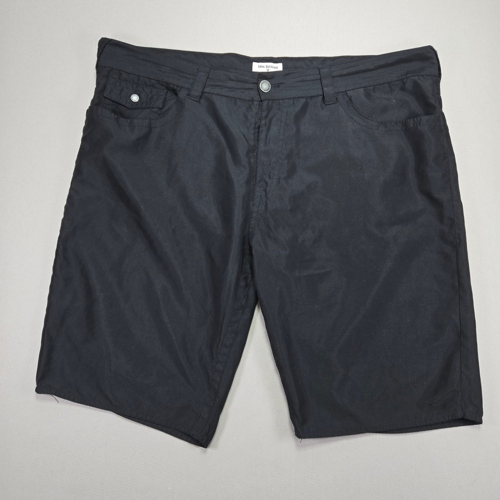 True Religion Swimwear Board Shorts 42W Black Nylon Beach Casual‎